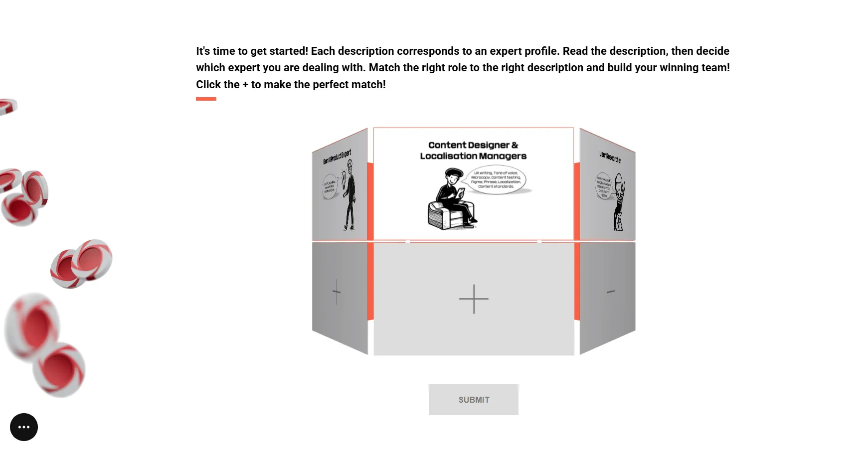 Activité d'association : relier chaque description de poste au bon profil d'expert pour constituer son équipe.